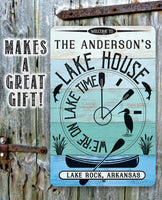 Personalized - We are on Lake Time - Metal Sign
