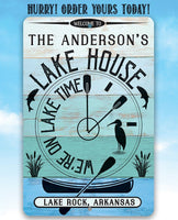 Personalized - We are on Lake Time - Metal Sign