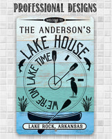 Personalized - We are on Lake Time - Metal Sign
