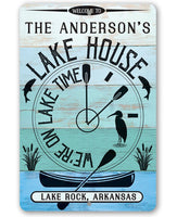 Personalized - We are on Lake Time - Metal Sign