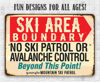 Ski Area Boundary - Metal Sign
