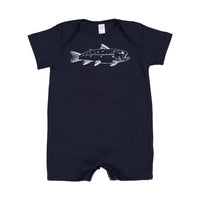 Hand Drawn Brook Trout - Shorts Romper