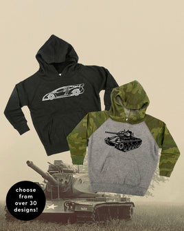 Trucks N' Things Minimalist Design - (Choose Your Vehicle) - Child Hoodie