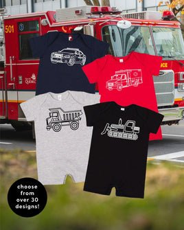Trucks N' Things Minimalist Design - (Choose Your Vehicle) - Shorts Romper