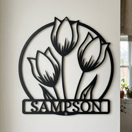 Custom Metal Wall Art - Personalized Tulip Sign