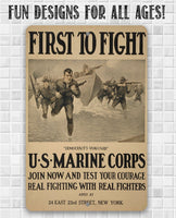 US Marines First to Fight - Metal Sign