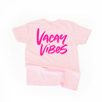 Vacay Vibes (Neon) w/ 2 Palm Trees (back) - Comfort Colors Tee