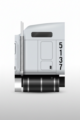 Vertical Truck Unit Number Decal