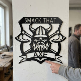 Custom Metal Wall Art - Personalized Viking Axe Sign