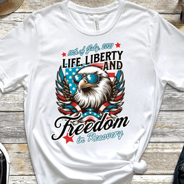Vintage Recovery T-Shirt | Inspiring Sobriety |  Life, Liberty & Freedom