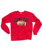 Watercolor Football - Game Day - LONG SLEEVE Comfort Colors Tee