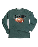 Watercolor Football - Game Day - LONG SLEEVE Comfort Colors Tee