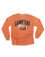 Watercolor Football - Game Day - LONG SLEEVE Comfort Colors Tee