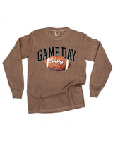 Watercolor Football - Game Day - LONG SLEEVE Comfort Colors Tee