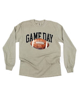 Watercolor Football - Game Day - LONG SLEEVE Comfort Colors Tee