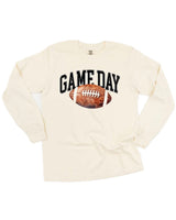 Watercolor Football - Game Day - LONG SLEEVE Comfort Colors Tee