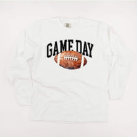 Watercolor Football - Game Day - LONG SLEEVE Comfort Colors Tee