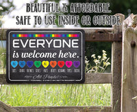 Welcome Everyone Rainbow - Metal Sign