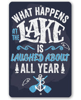 What Happens At The Lake - Metal Sign