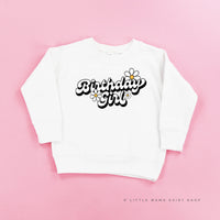 DAISY - BIRTHDAY GIRL - w/ Full Daisy on Back - Child Sweater