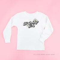 Daisy - Birthday Girl - w/ Full Daisy on Back - Child Long Sleeve Tee