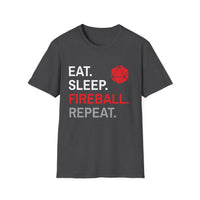 Wizard Class T-Shirt – 'Eat, Sleep, Fireball, Repeat'