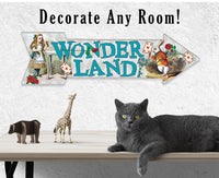 Wonderland - Directional Arrow - Metal Sign