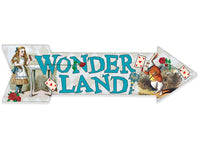 Wonderland - Directional Arrow - Metal Sign