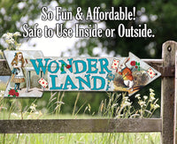 Wonderland - Directional Arrow - Metal Sign