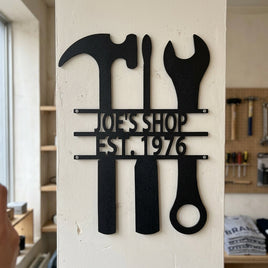 Custom Metal Wall Art - Personalized Mechanic Garage Workshop Sign